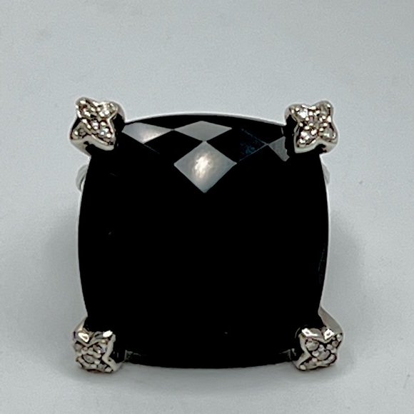 David Yurman Onyx & Diamond Cushion On
Point Ring - Picture 2 of 10